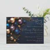 Feestelijke en elegante kerstfeest uitnodiging (Staand voorkant)