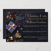 Feestelijke en elegante kerstfeest uitnodiging (Voorkant / Achterkant)