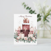 Feestelijke en elegante kerstgroet Briefkaart (Staand voorkant)