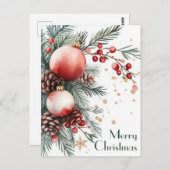Feestelijke en elegante kerstgroet Briefkaart (Voorkant / Achterkant)