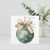 Feestelijke en elegante kerstkaart met kerstgroet (Staand voorkant)