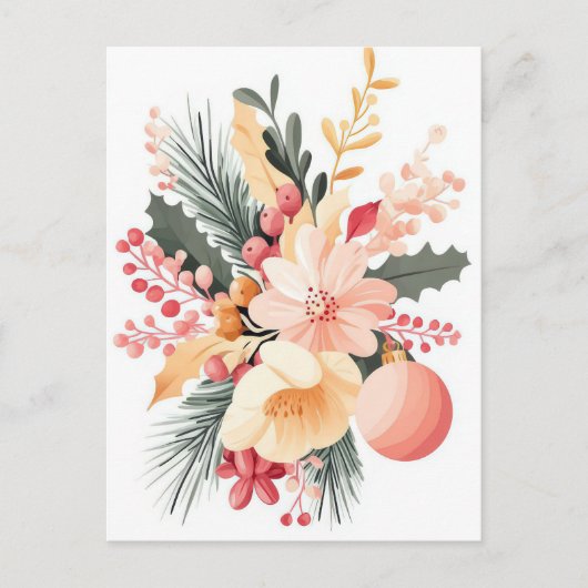 Feestelijke en elegante kerstwenskaart briefkaart (Voorkant)