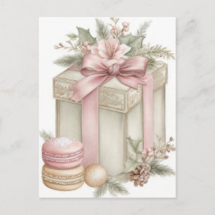 Feestelijke en elegante Pastelkleurige Kerstcadeau Briefkaart
