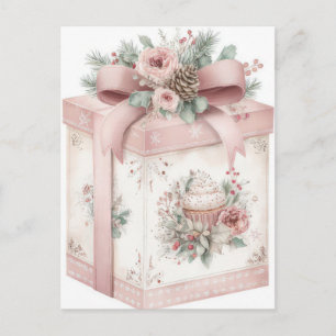 Feestelijke en elegante Pastelkleurige Kerstcadeau Briefkaart
