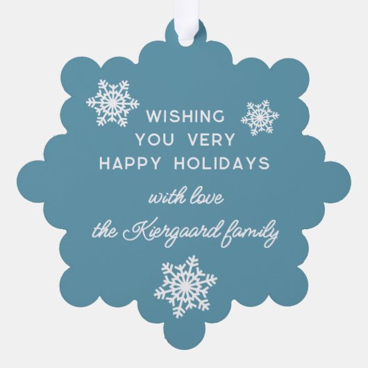 Feestelijke en elegante seizoenen Groeten Ornament Kaart (Achterkant)