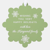 Feestelijke en elegante seizoenen Groeten Ornament Kaart (Achterkant)