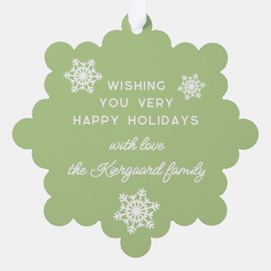 Feestelijke en elegante seizoenen Groeten Ornament Kaart (Achterkant)