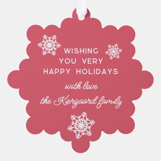 Feestelijke en elegante seizoenen Groeten Ornament Kaart (Achterkant)