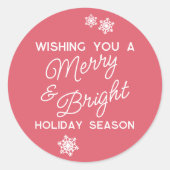 Feestelijke en elegante seizoenen Groeten Sneeuwvl Ronde Sticker (Voorkant)