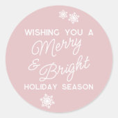 Feestelijke en elegante seizoenen Groeten Sneeuwvl Ronde Sticker (Voorkant)