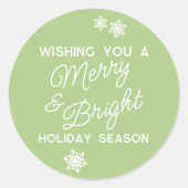 Feestelijke en elegante seizoenen Groeten Sneeuwvl Ronde Sticker (Voorkant)