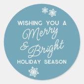 Feestelijke en elegante seizoensgroeten Sneeuwvlok Ronde Sticker (Voorkant)