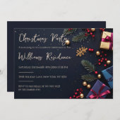 Feestelijke en elegante uitnodiging voor het kerst (Voorkant / Achterkant)