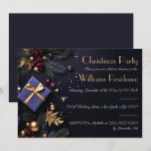 Feestelijke en elegante uitnodiging voor het kerst (Voorkant / Achterkant)