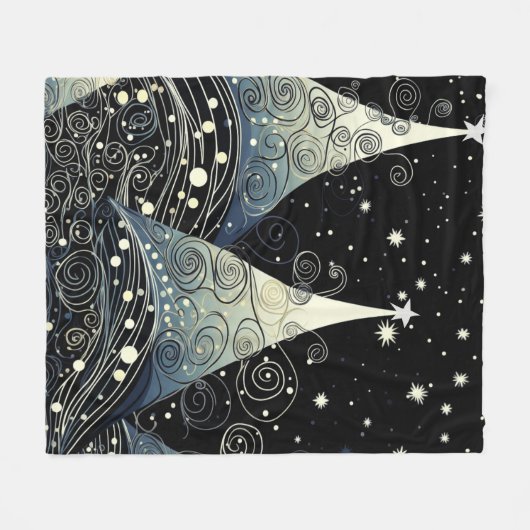 Feestelijke en grillige vakantiebomen Poster Fleece Deken (Voorkant (Horizontaal))