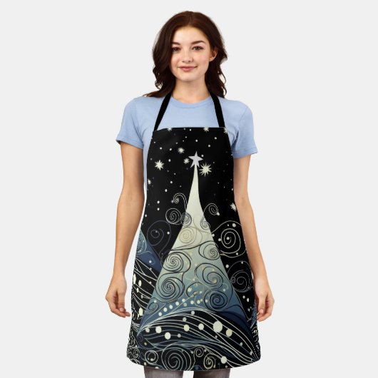 Feestelijke en grillige vakantiebomen Poster Schort (Gedragen)