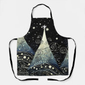 Feestelijke en grillige vakantiebomen Poster Schort (Voorkant)