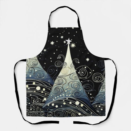 Feestelijke en grillige vakantiebomen Poster Schort (Voorkant)