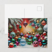 Feestelijke en kleurrijke kerstversieringen feestdagenkaart (Voorkant / Achterkant)