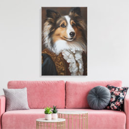 Feestelijke en koninklijke Shetland herdershond | Canvas Afdruk