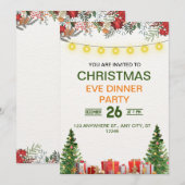 Feestelijke en leuke kerstuitnodiging kaart (Voorkant / Achterkant)