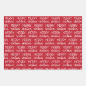 Feestelijke en Leuke Vrolijke Kerstmis Script Vaka Inpakpapier Vel (Voorkant 3)