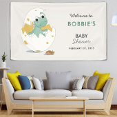 Feestelijke en Schattige Dino-Theme Baby shower Pa Spandoek