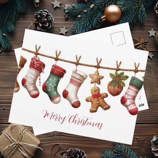 Feestelijke en Schattige Kerst Slinger Kaart