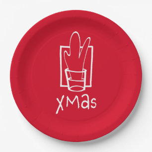 Feestelijke en sprankelende Kerstmis Papieren Bordje