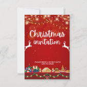 Feestelijke en stijlvolle kerstfeestuitnodigingen kaart (Achterkant)