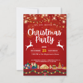 Feestelijke en stijlvolle kerstfeestuitnodigingen kaart