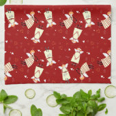 Feestelijke engelen keukendoek theedoek (Gevouwen)