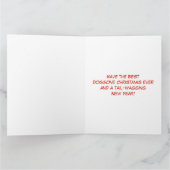 Feestelijke Engelse Bulldog met een Santa Hat Kaart (Binnen)