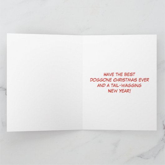 Feestelijke Engelse Bulldog met een Santa Hat Kaart (Binnen)