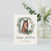 Feestelijke Equestrian Bedrijfsfoto Feestdagenkaart (Staand voorkant)