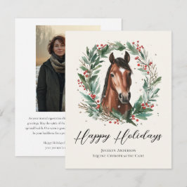 Feestelijke Equestrian Bedrijfsfoto Feestdagenkaart