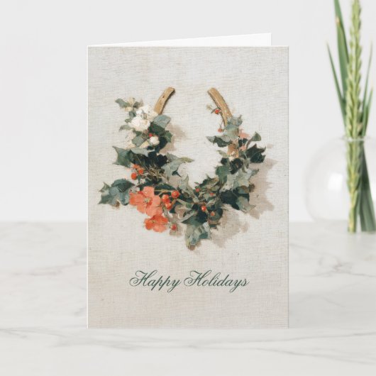 Feestelijke Equestrian Business Foto Kerstmis Feestdagen Kaart (Voorkant)