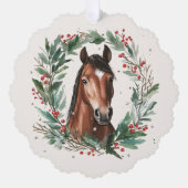 Feestelijke Equestrian Business Horse Krans Kerstm Ornament Kaart (Voorkant)