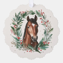 Feestelijke Equestrian Business Horse Krans Kerstm Ornament Kaart