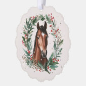 Feestelijke Equestrian Business Horse Krans Kerstm Ornament Kaart (Links)