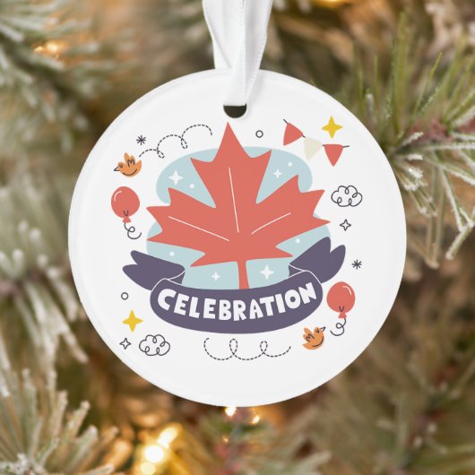 Feestelijke Esdoornbladeren Viering Ornament (Boom)