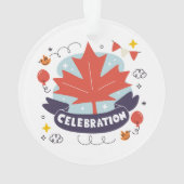 Feestelijke Esdoornbladeren Viering Ornament (achterkant)