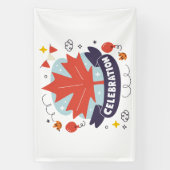 Feestelijke Esdoornbladeren Viering Spandoek (Verticaal)
