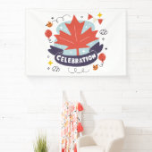 Feestelijke Esdoornbladeren Viering Spandoek (Insitu)