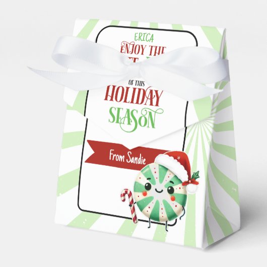 Feestelijke Excite-Mint Holiday Kaart met aangepas Bedankdoosjes (Voorkant Zijde)