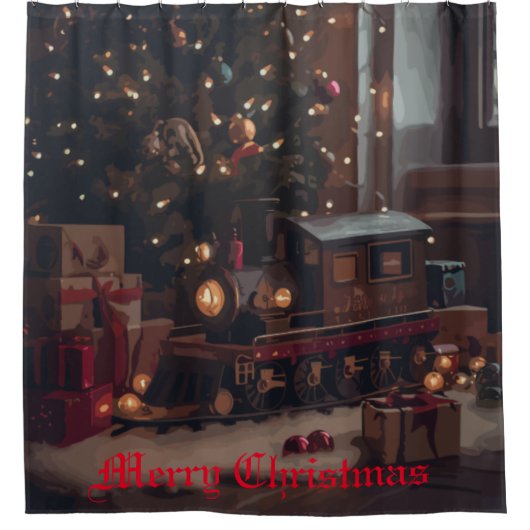 Feestelijke Express Douchegordijn (Voorkant)