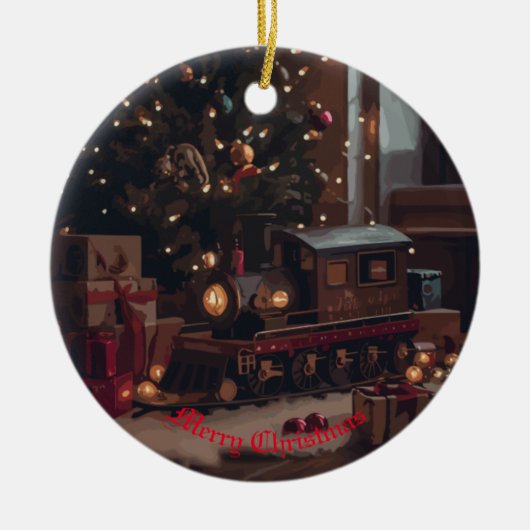 Feestelijke Express Keramisch Ornament (Voorkant)