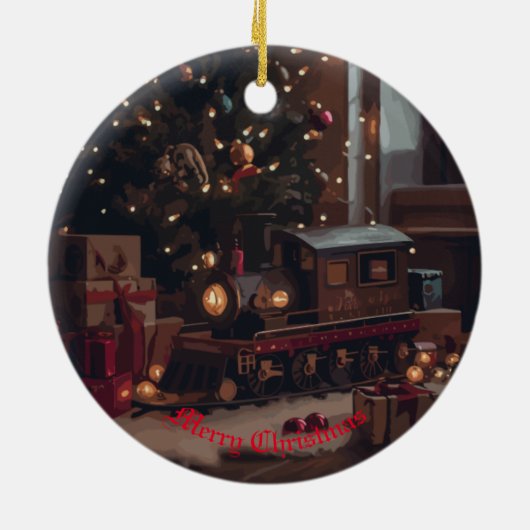 Feestelijke Express Keramisch Ornament (Achterkant)