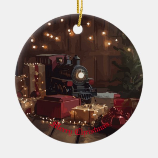 Feestelijke Express Keramisch Ornament (Voorkant)