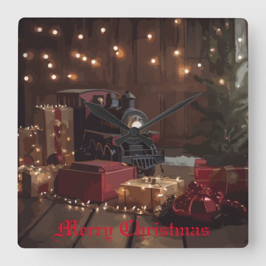 Feestelijke Express Vierkante Klok (Voorkant)